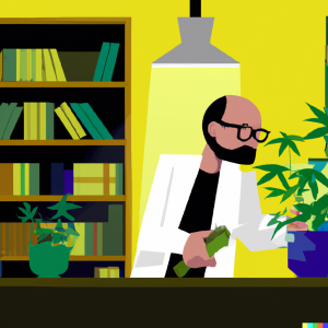 Man Growing Pot in the Study at Home